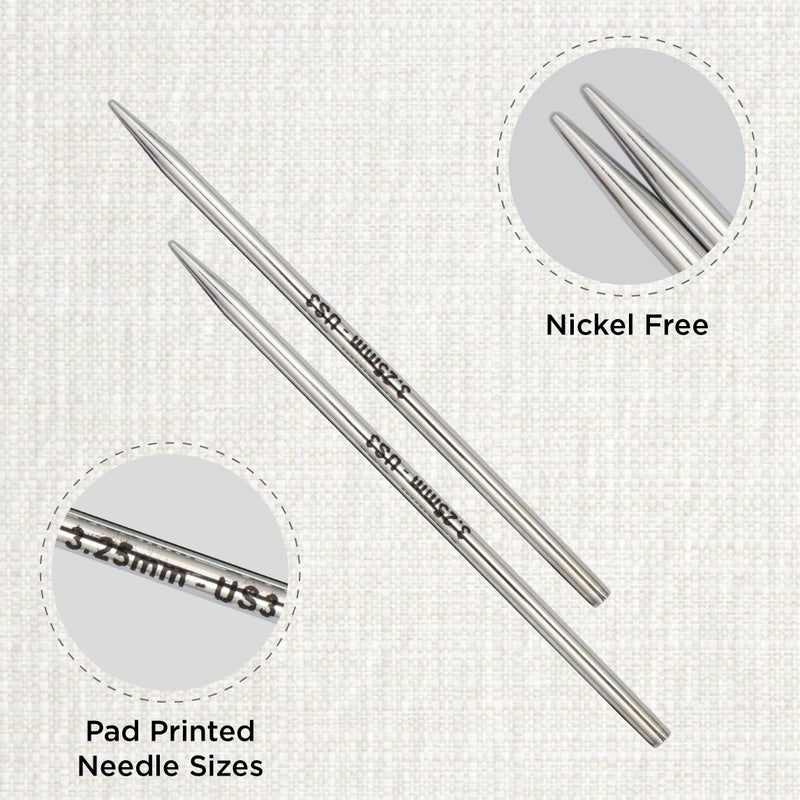KnitPro Nova Interchangeable Circular Needles 5" (13cm) | US Size 3 (3.25mm) - Image 2